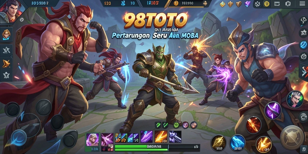 Gameplay seru dalam 98TOTO dengan pertarungan pahlawan yang mendebarkan.