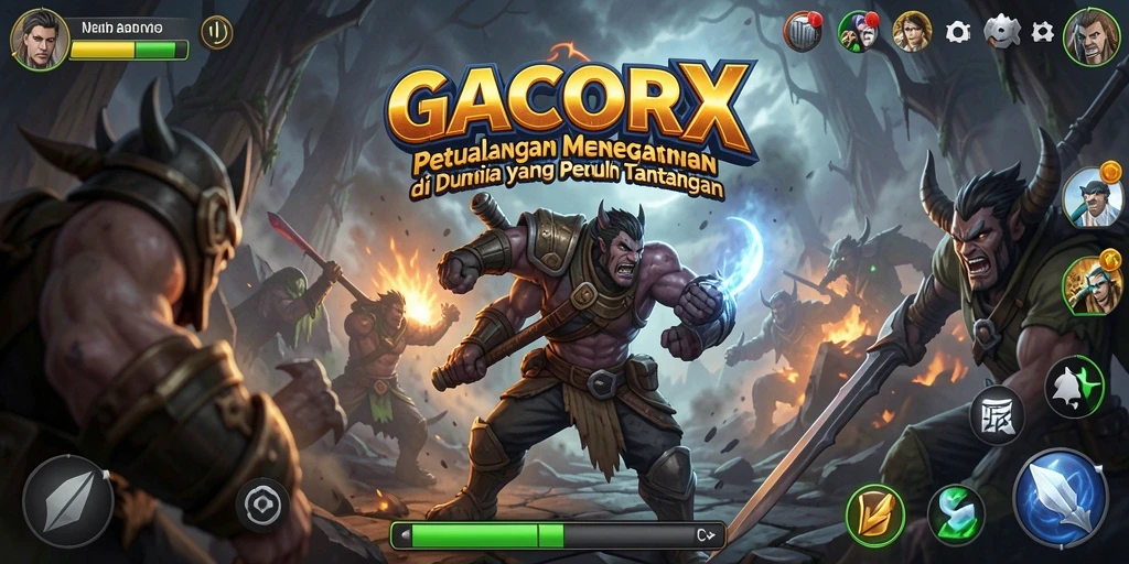 Screenshot utama GACORX menampilkan aksi seru dalam gameplay petualangan.