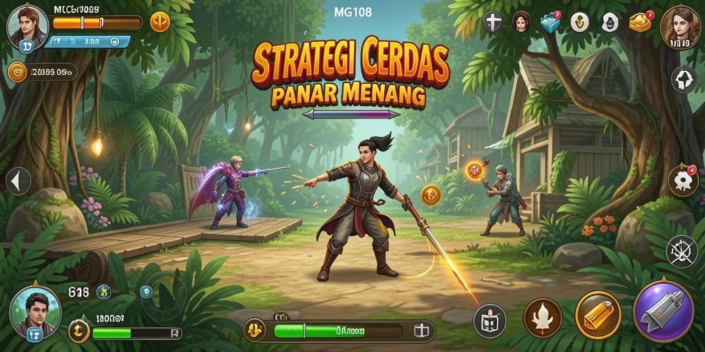 Gameplay MG108 menampilkan pertempuran strategi yang intens dan menarik.