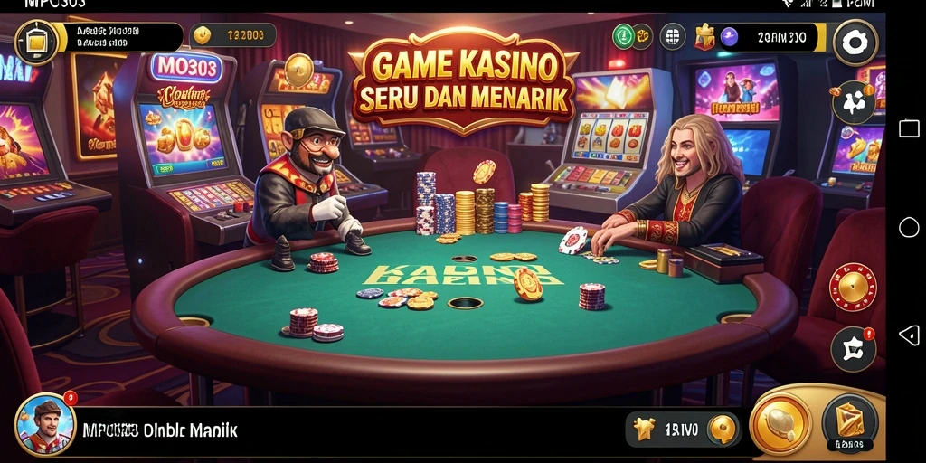 Screenshot MPO303 menunjukkan antarmuka permainan kasino yang mengasyikkan dan penuh warna.