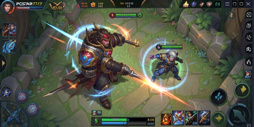 Tangkapan layar gameplay seru di PGSTAR777 dengan aksi MOBA intens.