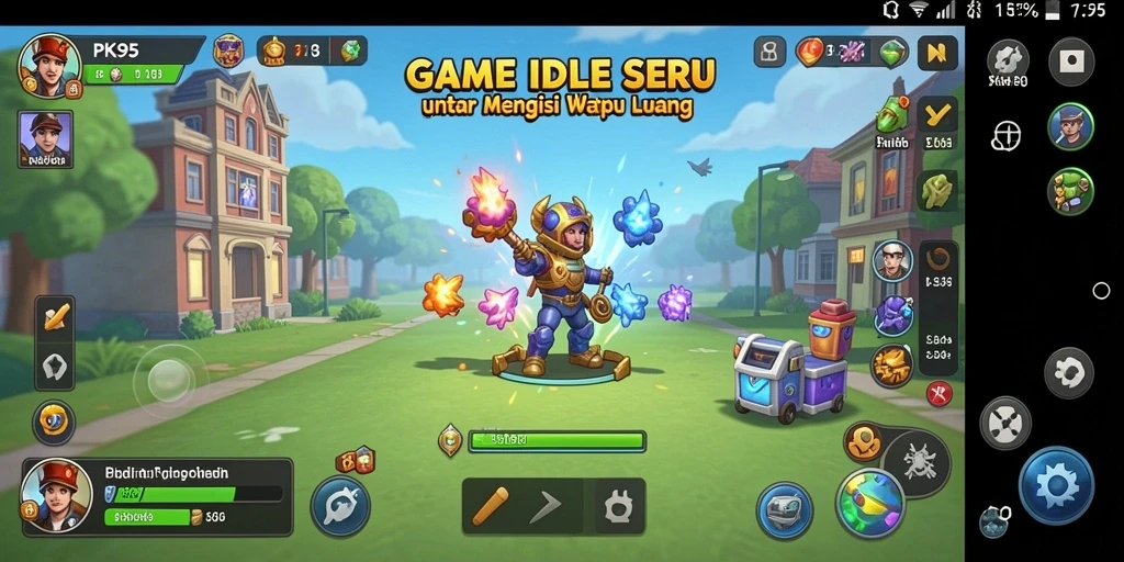 Screenshot gameplay PK95 yang menunjukkan mekanisme Idle yang menarik.