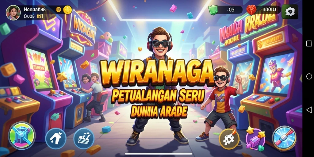 Tangkapan layar menunjukkan aksi seru gameplay WIRANAGA dalam mode Arcade.